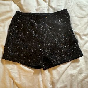 SHEIN Black Sequin High Waist Shorts